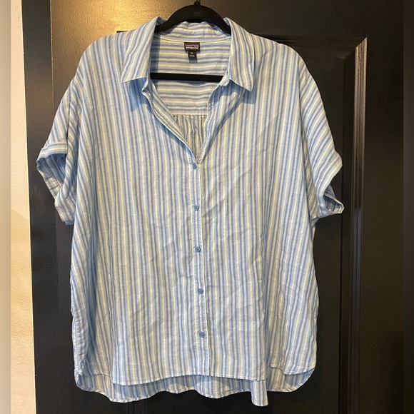 Patagonia Lightweight A/C Button Up Shirt Goodtimes Steam Blue Size XL - Picture 3 of 8